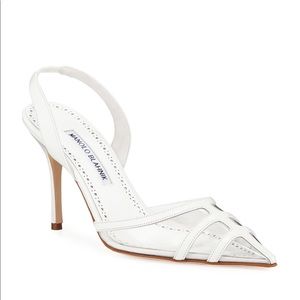Manolo Blahnik PVC and Leather Slingback Heels